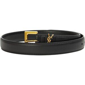 Women’s Gold/black Leather Belts 2.8cm Wide For Jeans Pants Fashion Buckle